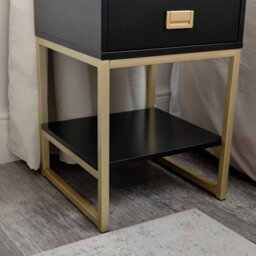 Melody Maison Pair Of One Drawer Bedside Tables - Elle Black Range - thumbnail 6