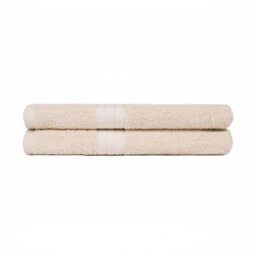 Ohs 2 Pack Of 100% Cotton Bath Towel, 70 X 115Cm - Beige