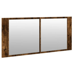 Berkfield Led Bathroom Mirror Cabinet Smoked Oak 100X12X45 Cm - thumbnail 6