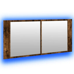 Berkfield Led Bathroom Mirror Cabinet Smoked Oak 100X12X45 Cm - thumbnail 5