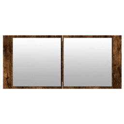 Berkfield Led Bathroom Mirror Cabinet Smoked Oak 100X12X45 Cm - thumbnail 7