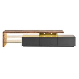Furniture in Fashion Alanis Wooden Tv Stand With Storage In Rustic Oak And Led - thumbnail 3