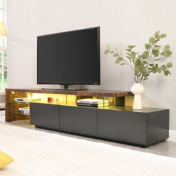 Furniture in Fashion Alanis Wooden Tv Stand With Storage In Rustic Oak And Led - thumbnail 1