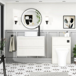 Royal Bathrooms Royal Bathroom Elmore 800mm Classic White Wall Mounted Countertop Bathroom Vanity Unit 2 Drawer With Elena Basin - thumbnail 5