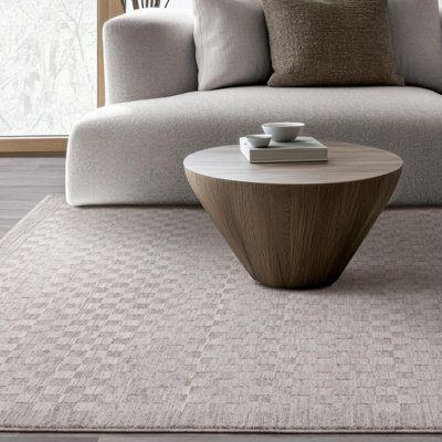 Furniturebox Uk Melrose Grey Checkerboard Rug 160X230 - image 1