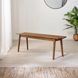 Furniturebox Uk Lynton Solid Wood Walnut Effect Large Dining Bench - thumbnail 2