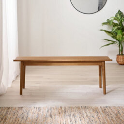 Furniturebox Uk Lynton Solid Wood Walnut Effect Large Dining Bench - thumbnail 3