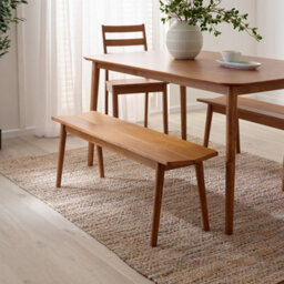 Furniturebox Uk Lynton Solid Wood Walnut Effect Large Dining Bench - thumbnail 1