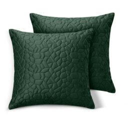 Ameha Emerald Embossed Pebbles Velvet Cushion Cover, 18X18 Inch, Pack Of 2, Ultra Soft, Breathable & Hypoallergenic