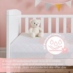 Bump & Beyond Baby Cot Mattress For Girls - Hypoallergenic, Waterproof & Breathable, Washable Cover - 120X60X13Cm - thumbnail 4