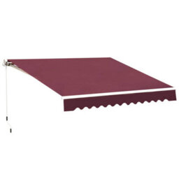 Outsunny Garden Sun Shade Canopy Retractable Awning, 3 X 2.5M, Wine Red - thumbnail 2