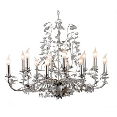 Luminosa Lighting Luminosa Michelan 12 Light Multi Arm Chandeliers Brushed Silver