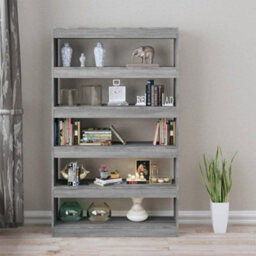 Berkfield Book Cabinet/room Divider Grey Sonoma 100X30X166 Cm - thumbnail 3