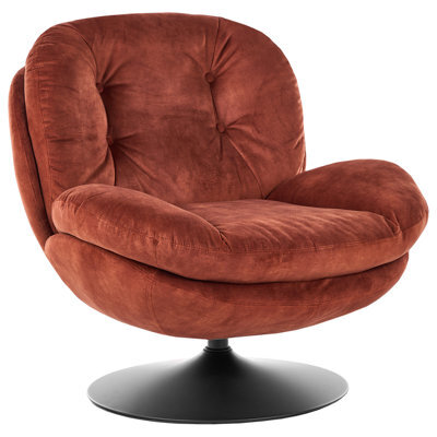 Beliani Swivel Armchair Nolvik Velvet Golden Brown - image 1