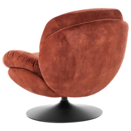 Beliani Swivel Armchair Nolvik Velvet Golden Brown - thumbnail 6