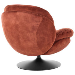 Beliani Swivel Armchair Nolvik Velvet Golden Brown - thumbnail 5