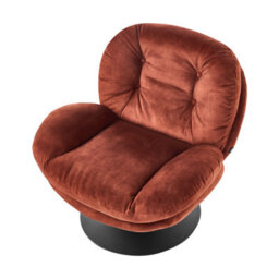 Beliani Swivel Armchair Nolvik Velvet Golden Brown - thumbnail 7