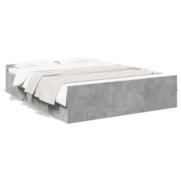 Berkfield Bed Frame With Drawers Without Mattress Concrete Grey 140X200 Cm - thumbnail 2