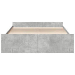 Berkfield Bed Frame With Drawers Without Mattress Concrete Grey 140X200 Cm - thumbnail 4