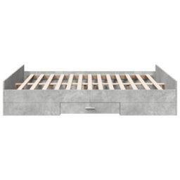 Berkfield Bed Frame With Drawers Without Mattress Concrete Grey 140X200 Cm - thumbnail 5