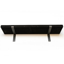 Toolty Rustic Handmade Wall Shelf, Wall Mounted, 20Cm X 14.5Cm Down Design, Black Ash, Handcrafted Vintage Style - thumbnail 4