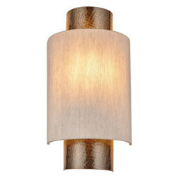 Luminosa Lighting Luminosa Indara 1 Light Wall Aged Hammered Bronze, Natural Linen Fabric, E14 - thumbnail 4