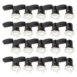 First Choice Lighting Set Of 20 Fire Rated Downlights - White Fixed Gu10 Recessed Downlights - thumbnail 1