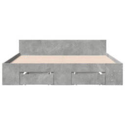 Berkfield Bed Frame With Drawers Without Mattress Concrete Grey 140X200 Cm - thumbnail 4