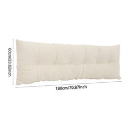 Living And Home Off-White, Removable And Washable Chenille Cushion Headboard Pillow, 180Cm W X 60Cm H - thumbnail 9