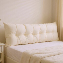 Living And Home Off-White, Removable And Washable Chenille Cushion Headboard Pillow, 180Cm W X 60Cm H - thumbnail 2