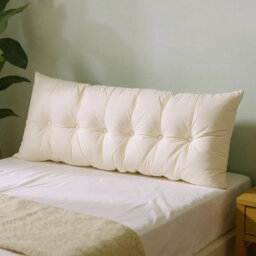 Living And Home Off-White, Removable And Washable Chenille Cushion Headboard Pillow, 180Cm W X 60Cm H - thumbnail 3