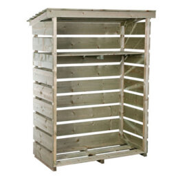 Charles Bentley Fsc Wooden Garden Small Log Store Heavy Duty Firewood Storage - thumbnail 1