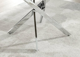 Furniturebox Novara 120Cm 4-6 Seater Grey Concrete Effect Round Wooden Dining Table With Silver Chrome Legs - thumbnail 6