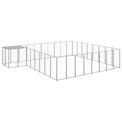 Berkfield Dog Kennel Silver 20.57 M2 Steel - image 1