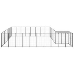 Berkfield Dog Kennel Silver 20.57 M2 Steel - thumbnail 3