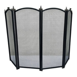 Thorness Folding Four Panel Mesh Fire Guard Screen Durable Fireplace Safety Protector - thumbnail 1