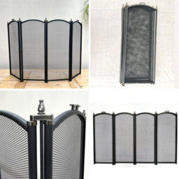 Thorness Folding Four Panel Mesh Fire Guard Screen Durable Fireplace Safety Protector - thumbnail 6