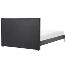 Beliani Bed Velvet Limoux 140 X 200 Cm (Eu Double) Black - thumbnail 6