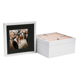 "Nicola Spring 10 X 10"" Photo Frames - White/black Mount - 3D Picture Frame Box Portrait Display Case (6 X 6"" Mount) Set Of 5" - thumbnail 1