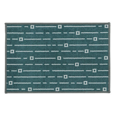 Jvl Savio Machine Washable Door Mat, 40 X 60 Cm, Teal - image 1