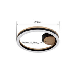 Luminosa Lighting Luminosa Beatrix Integrated Led Semi Flush Ceiling Light Matt Black Round Led 3000K - thumbnail 6