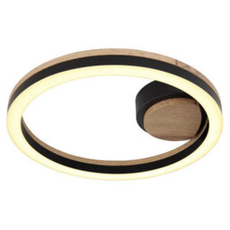 Luminosa Lighting Luminosa Beatrix Integrated Led Semi Flush Ceiling Light Matt Black Round Led 3000K