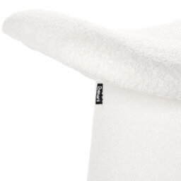 Wyld And Coco Off-White Boucle Teddy Pouffe Footstool With Foam Filling, 570mm X 460mm - thumbnail 6