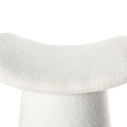 Wyld And Coco Off-White Boucle Teddy Pouffe Footstool With Foam Filling, 570mm X 460mm - thumbnail 5