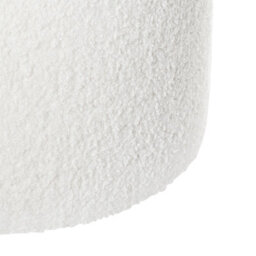 Wyld And Coco Off-White Boucle Teddy Pouffe Footstool With Foam Filling, 570mm X 460mm - thumbnail 8
