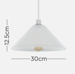 Ceiling Light Shade Modern Tapered Frosted Glass Pendant Lampshade Living Room - thumbnail 4