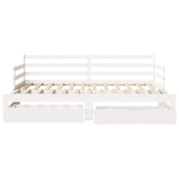 Berkfield Daybed With Trundle And Drawers Without Mattress White 90X190 Cm Single - thumbnail 4