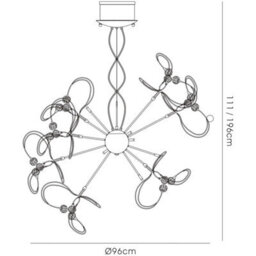 Luminosa Lighting Luminosa Messe Pendant 24 Light G4 Polished Chrome/crystal, Not Led/cfl Compatible Item Weight: 15.3Kg - thumbnail 5