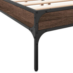 Berkfield Bed Frame Without Mattress Brown Oak 120X200 Cm - thumbnail 7