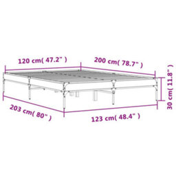 Berkfield Bed Frame Without Mattress Brown Oak 120X200 Cm - thumbnail 9